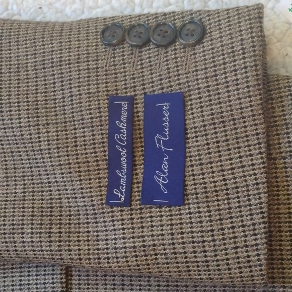 NWT Alan Flusser Brown Lambswool/Cashmere Sport Jacket 40R - Picture 5 of 16